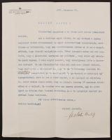 1938 Festetics Kristóf Gróf Sternberg Józsefnek küldött levele, és a gróftól érkezett válasz, mindke...