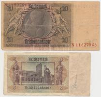 Németország / Weimari Köztársaság 1929. 10M + 20M + Német 3. Birodalom 1935. 100M + 1942. 5M T:III,I...