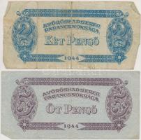 1944. 2P + 5P + 20P + 100P "A Vörös Hadsereg Parancsnoksága" T:III,III-