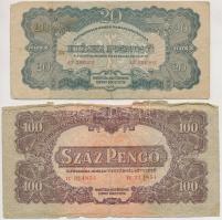 1944. 2P + 5P + 20P + 100P "A Vörös Hadsereg Parancsnoksága" T:III,III-