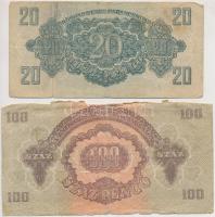 1944. 2P + 5P + 20P + 100P "A Vörös Hadsereg Parancsnoksága" T:III,III-