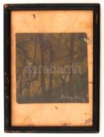 Bihary jelzéssel: Erdő részlet. Olaj, farost (apró hibákkal), üvegezett keretben, 14×14 cm