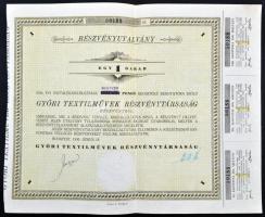 Budapest 1946. "Részvénytársaság Villamos és Közlekedési Vállalatok Számára" részvényelism...