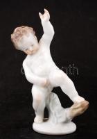 Herendi puttó (Nemes György), kézzel festett, jelzett, hibátlan, m:18 cm