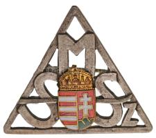 ~1930-1940. "Magyar Sí Szövetség" zománcozott fém jelvény, hátoldalán "BERÁN N. BP. DÖBRENTEI U. 2" gyártói jelzéssel (38x33mm) T:2