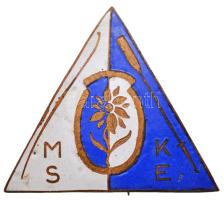 DN "MSKE (Magyar Sí és Kajakosok Egyesülete)" zománcozott fém jelvénye, hátoldalán gyártói jelzéssel (53x47mm) T:2 kis zománchiba,forrasztásnyom hátoldalon