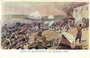 Sturm der Deutschmeister auf Rosberitz 1866.