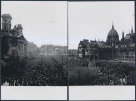 cca 1950 Rákosi Mátyás választási nagygyűlése az országház előtt, Kotnyek Antal (1921-1990) fotóripo...