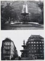 cca 1940 Budapesti szökőkutak, 4 db régi negatívról készült modern nagyítás, 10x15 cm