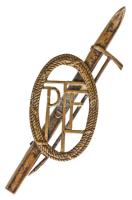 ~1930. "PTE (Postás Turista Egyesület)" fém turista jelvény (58x20mm) T:2,2-