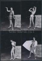 cca 1970 Éjszakai turizmus a budai várban, 6 db finoman erotikus fénykép, 13x9 cm / cca 1970 6 erotic photos, 13x9 cm