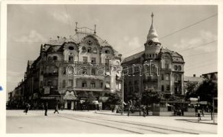 Nagyvárad, Sas palota, Hunnia nagyszálloda, gyógyszertár, Herskó József és Róna Sándor üzlete / palace, hotel, pharmacy, shops