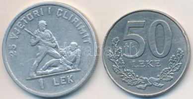 Albánia 1969. 1L Al + 1996. 50 Leke Cu-Ni T:2,2- Albania 1969. 1 Lek Al + 1996. 50 Leke Cu-Ni C:XF,VF