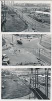1967 Budapest, A Hungária úti felüljáró építése előtti környezet fotók, 13 db felvétel, 9x14 cm