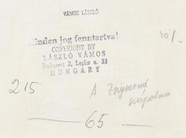 cca 1970 Vámos László: Zsigmond Kápolna fotók. Magyar Hírek Szerkesztősége, verzón feliratozva,3db, ...