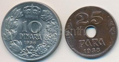 Jugoszlávia 1938. 25P Br + 1938. 10D Ni T:2
Yugoslavia 1938. 25 Para Br + 1938. 10 Dinara Ni C:XF
...
