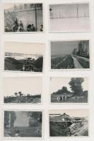 1937 Víz-szabályozás a Felvidéken, valószínűleg egy földmérő fotóhagyatéka csatornázásról, zsilip építésről, 44 db fotó, 9x14 cm és 6x8 cm közötti méretekben