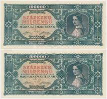 1946. 100.000MP (2x) sorszámkövetők T:I,I-