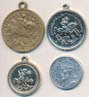 DN 3db klf "Szent György" emlékérem, egy Cu, két Al, mindhárom füllel + "Szent István" Al zseton T:2,2-