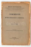 T. Nagy Imre: Csikmegye közgazdasági leírása. Megyei monográfiák. Bp., 1902, Pesti Könyvnyomda-Részvénytársaság. Kissé viseltes kiadói papír kötésben.