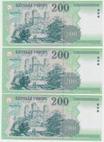 2001. 200Ft "FA" (3x) sorszámkövetők T:I,I-