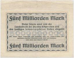 Németország / Weimari Köztársaság / Kelet-Poroszország 1923. 5.000.000.000M T:III
Germany / Weimar ...