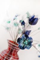 Kerámia rózsák réz szárakkal, többségén lepattanás, jelzés nélkül, (váza nélkül), összesen: 24 db