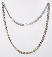 Ezüst fonott lánc, Ag., 17gr., jelzett, 41cm/ Silver rope chain, Ag., 17gr. marked, 41cm