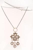 Régi ezüst (Ag.) nyaklánc medállal, jelzett, 12gr., 53cm/  Old silver (Ag.) Pendant necklace, marked, 12gr., 53cm