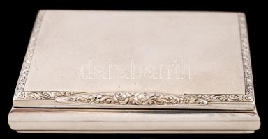 Régi, aranyozott ezüst (Ag.) dohányszelence, jelzett, 117gr., 8x6x1,5cm/  Old, gold-plated silver (Ag.) box of tabak, marked, 117gr. 8x6x1,5cm