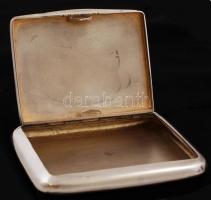 Koronás, cizellált ezüst (Ag.) dohánytárca, EG monogrammal, jelzett, 83g., 9x7x1cm/Chiselled silver ...