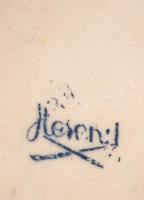 Herendi porcelán virágmintás cipő, kézzel festett, hibátlan, jelzett, 10x5x4 cm