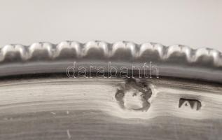 Ezüst (Ag.)kerek gyöngyös peremű tálka, 56gr., jelzett, 10cm/ Silver (Ag.) Round bowl with beaded ri...