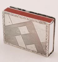Ezüst (Ag.)gyufatartó, 21r., jelzett, 5x4x1cm/ Silver (Ag.) Match holder, 21r., marked, 5x4x1cm