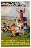 'Utazgasson Hazánk Földjén!' MÁV Belföldi Turisztikai reklám / Hungarian tourism advertisement, Hungarian railway s: Bartha (fa)