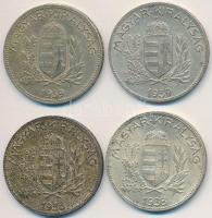 1938-1939. 1P Ag (4x) T:2,2- egyiken patina