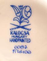 Kalocsai porcelán váza, kézzel festett, jelzett, nagyon apró kopásnyomokkal, saját díszdobozában, m:...