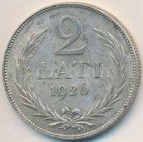 Lettország 1926. 2L Ag T:2 Latvia 1926. 2 Lati Ag C:XF