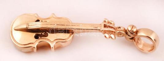 Arany (Au)hegedű függő, 14K, 4,7gr.,jelzett, 3,5cm/ Gold (Au) violon depending, 14K, 4,7gr., marked, 3,5cm