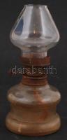 Mini petróleumlámpa üveggel, 16cm