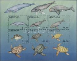 Bálnák és teknősök kisív, Whales and turtles minisheet