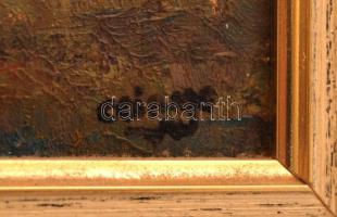 Czinege Zsolt (1967- ): Fák a tóparton. Olaj, vászon, jelzett, keretben, 15×30 cm