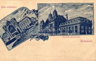 Budapest, Nyugati és Keleti pályaudvar, floral (vágott / cut)