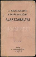 1921 Magyarországi Kárpát Egyesület alapszabályai, pp.:19, 15x10cm