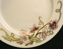 Zsolnay tavasz mintás tányér készlet (süteményes, lapos, mély), kézzel festett, jelzett, hibátlan, d...