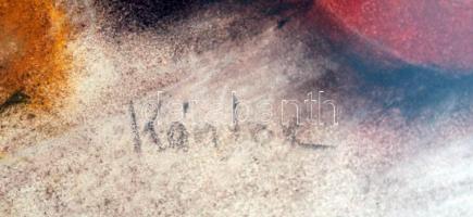 Kántor jelzéssel: Csendélet almákkal. Pasztell, papír, üvegezett keretben, 47×33 cm