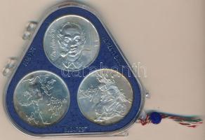 1976. 200Ft Ag 3klf db "Festők I. / Derkovits, Szinyei, Munkácsi" sor, eredeti plombált MNB tokban T:BU