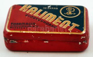 Kaliment Gyógycukorka, Pharmacia Gyógyszergyár R.T: Budapest, fémdoboz, 5x3x1,5cm