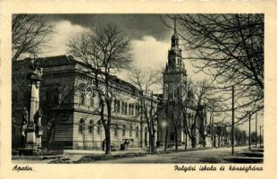 Apatin, Polgári iskola, községháza / school, town hall (EK)