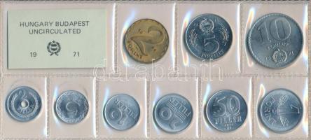 1971. 2f-10Ft 9db klf érmés forgalmi sor fóliatokban T:1